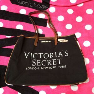 Victoria's Secret Large Tote Bag NWT Travel VS Striped